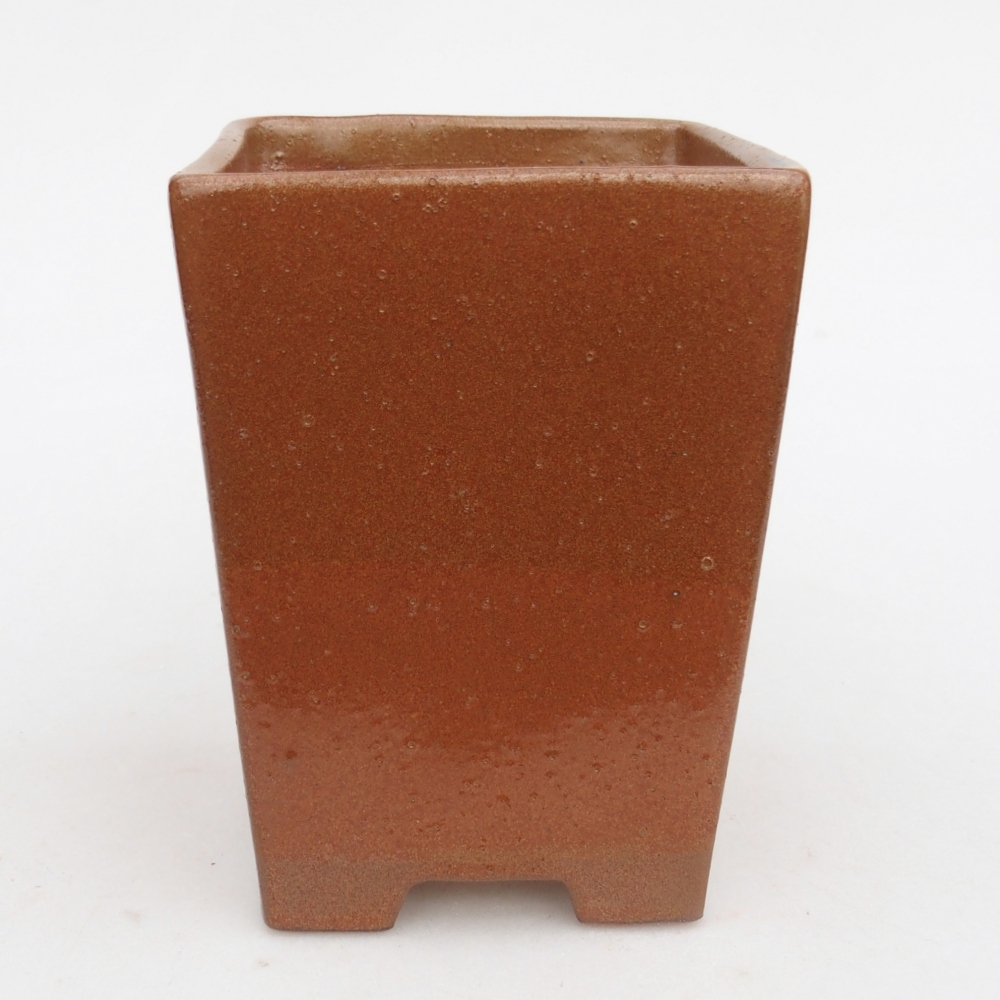 Keramická bonsai miska 9 x 9 x 12,5 cm, barva hnědá