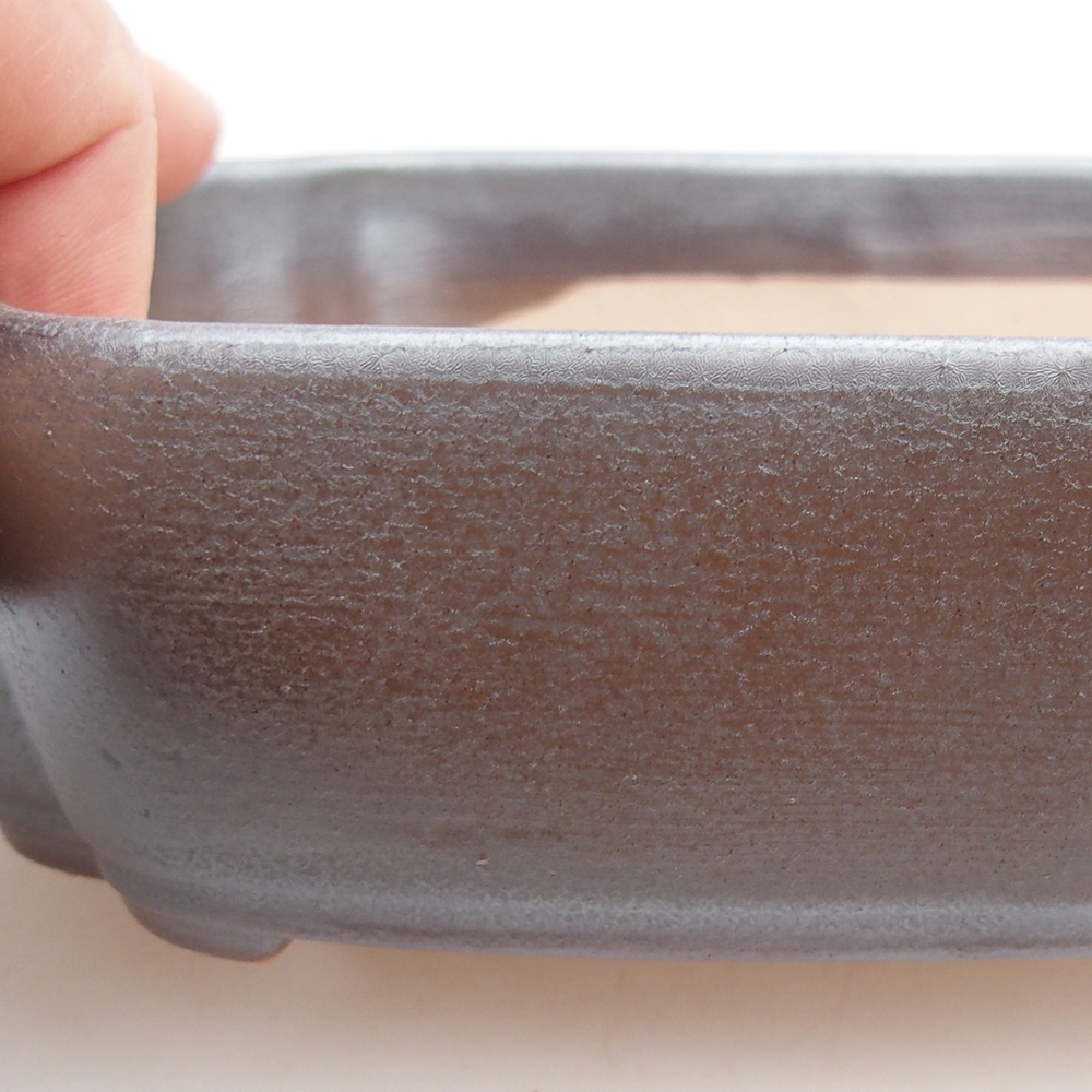 Keramická bonsai miska 18 x 13 x 5 cm, barva kovová