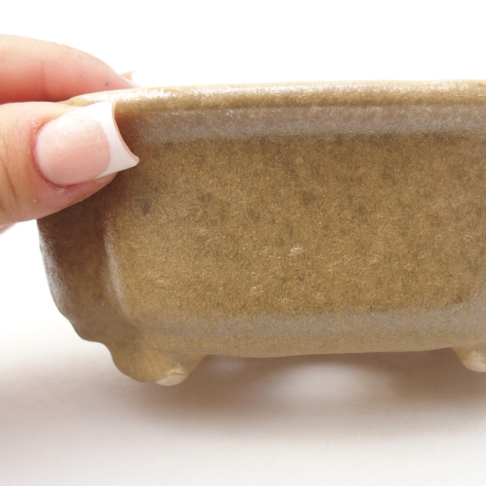 Keramická bonsai miska 13 x 10 x 5 cm, barva béžová