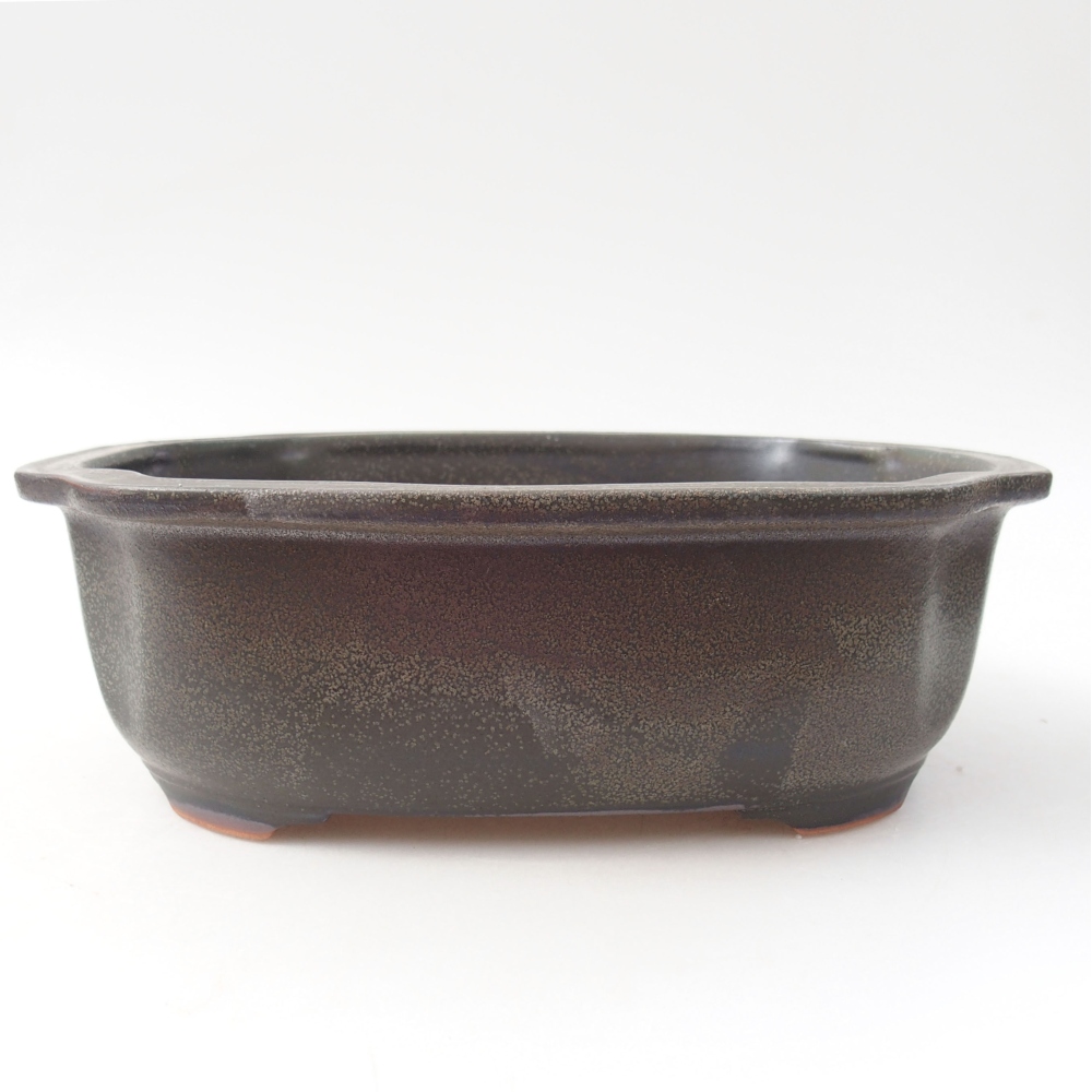 Keramická bonsai miska 22 x 18 x 7 cm, barva šedá