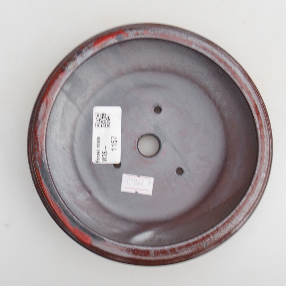 Keramická bonsai miska 15 x 15 x 4,5 cm, barva červená