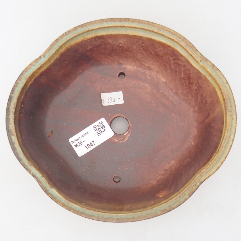 Keramická bonsai miska 18,5 x 17 x 6 cm, barva zelená