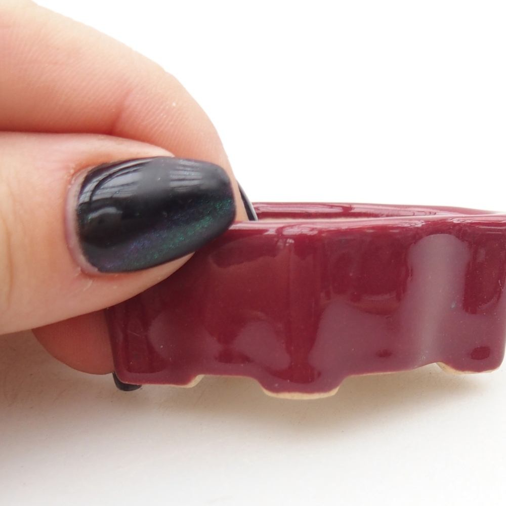 Mini bonsai miska 5 x 3 x 2 cm, barva vínová