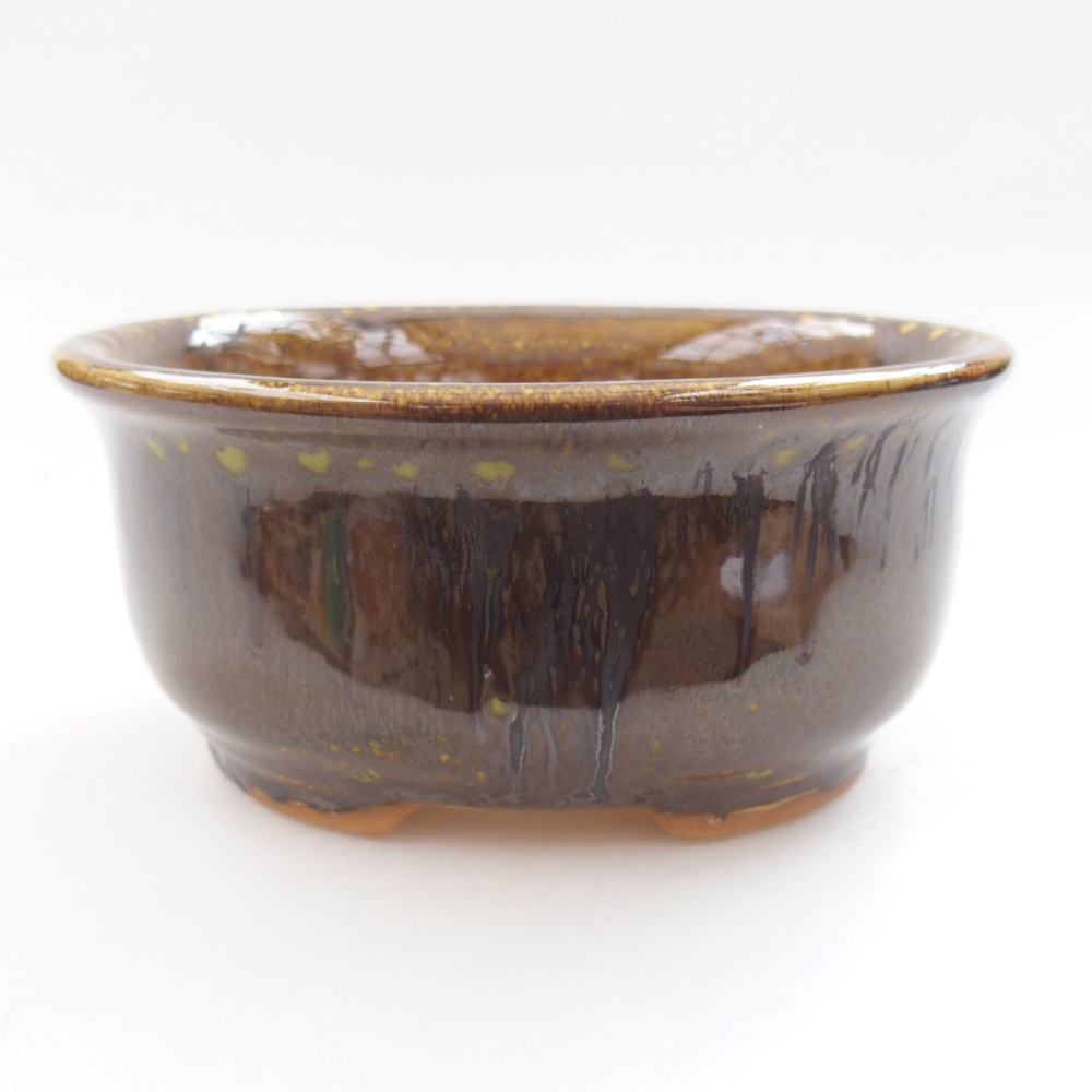 Keramická bonsai miska 12,5 x 10,5 x 5,5 cm, barva žlutá