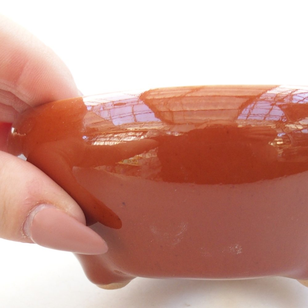 Keramická bonsai miska 10 x 10 x 5 cm, barva hnědá