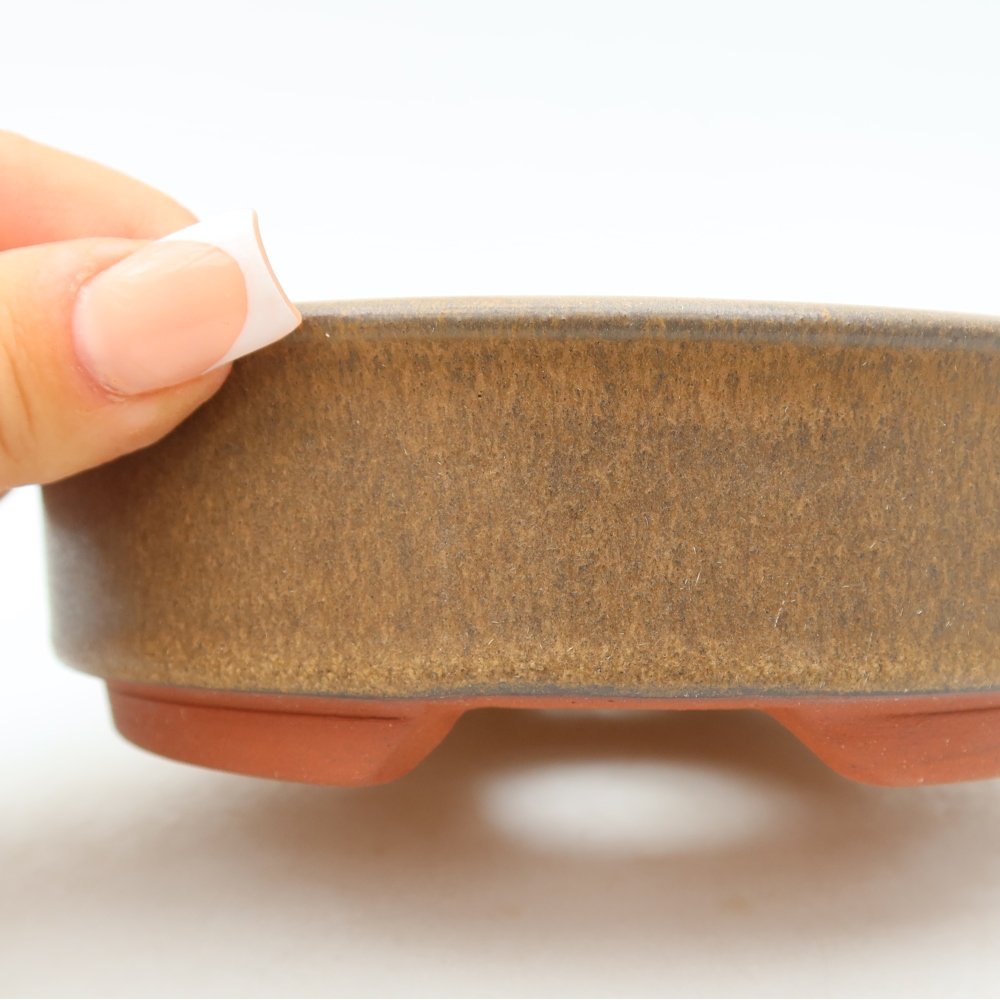 Keramická bonsai miska 14,5 x 14,5 x 4,5 cm, barva hnědá