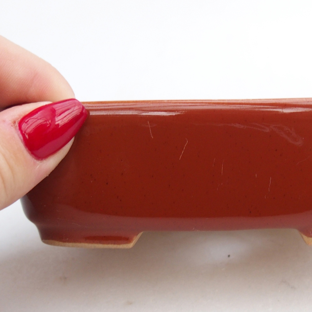 Keramická bonsai miska 12 x 10 x 4 cm, barva hnědá