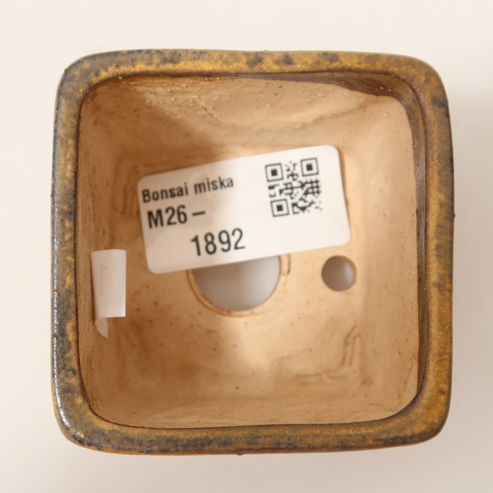 Keramická bonsai miska 6 x 6 x 5 cm, barva modrá