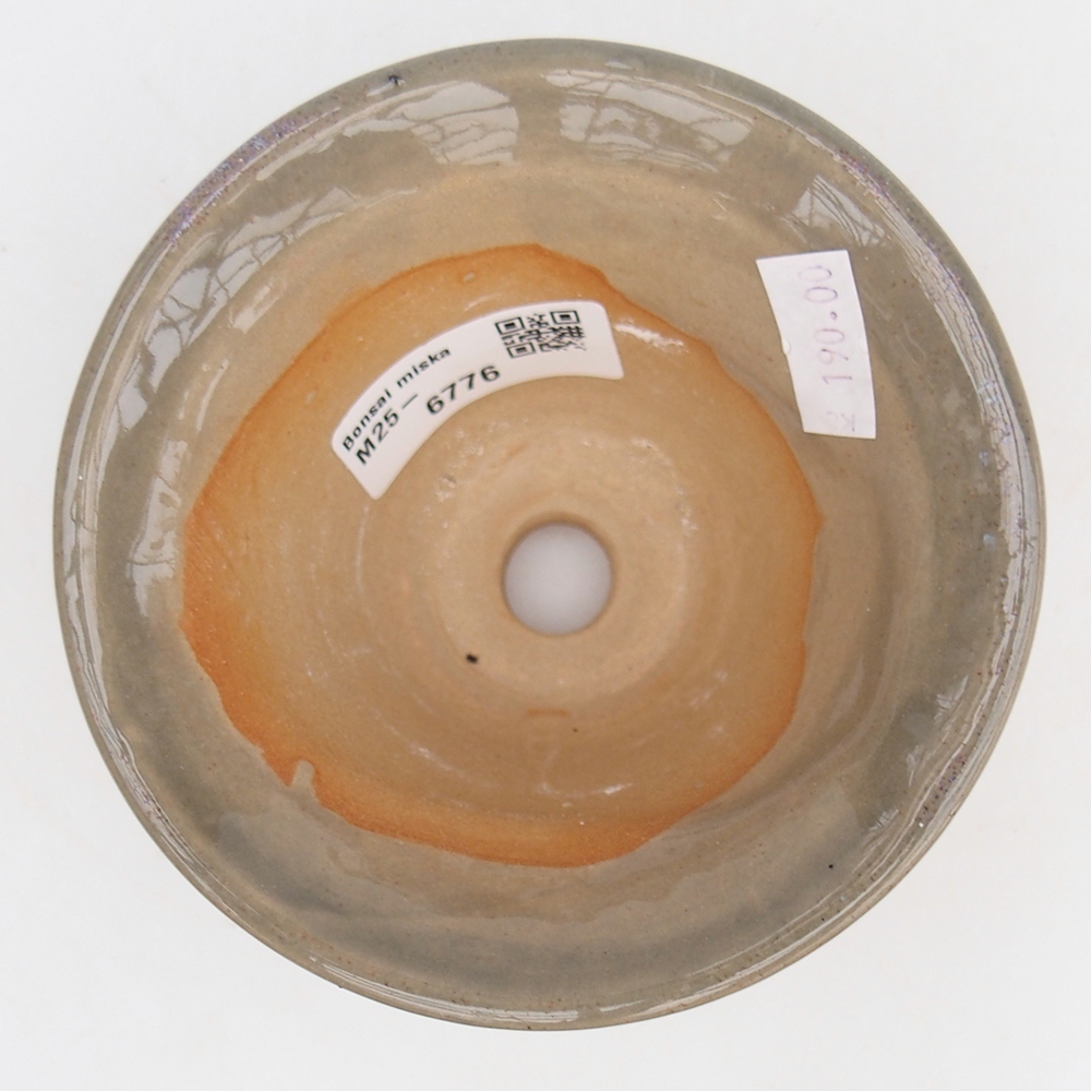 Keramická bonsai miska 10,5 x 10,5  x 7 cm, barva šedá