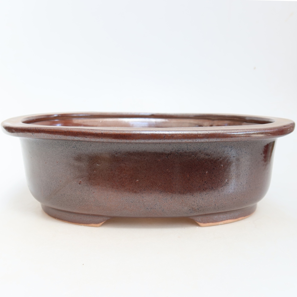 Keramická bonsai miska 26 x 22 x 8 cm, barva hnědá