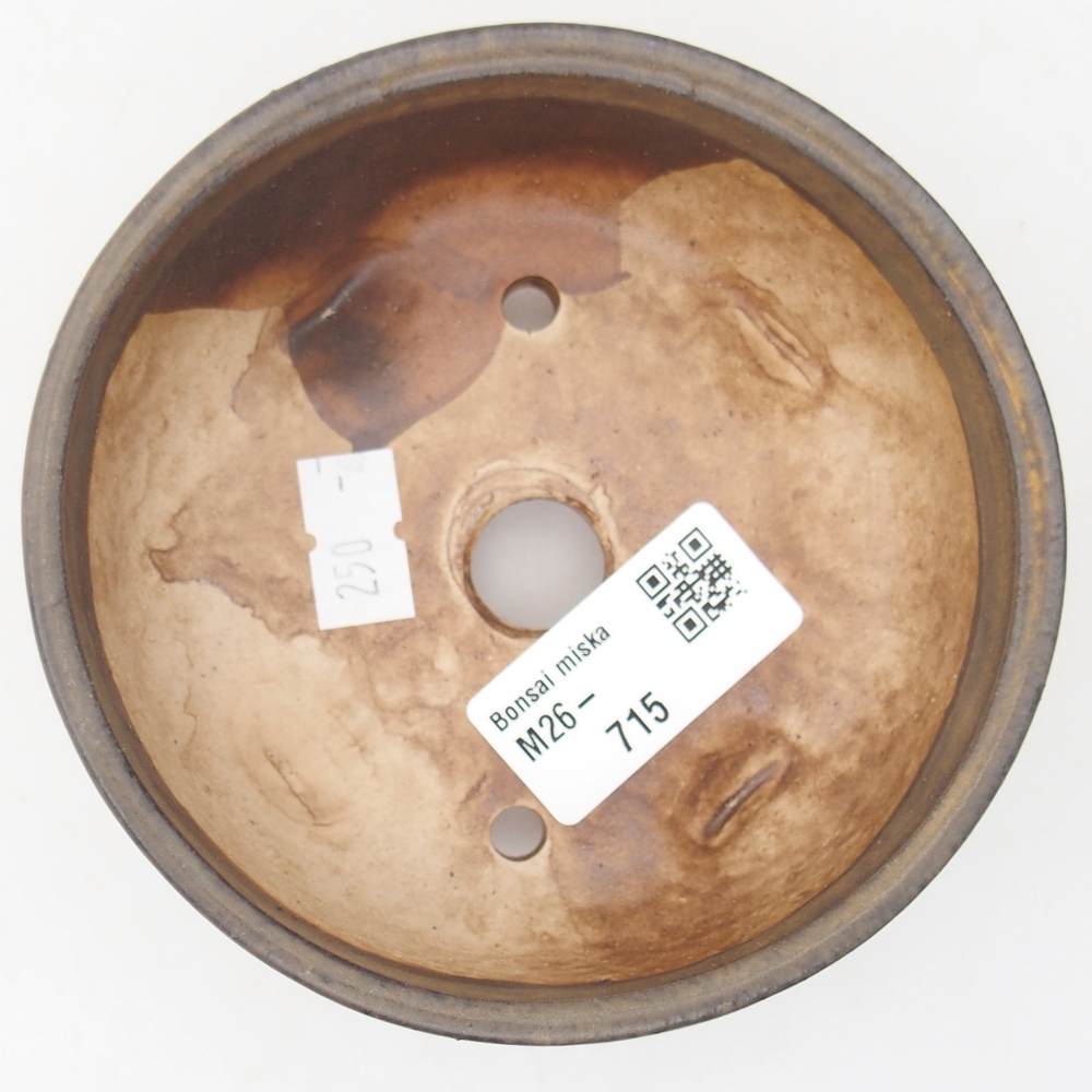 Keramická bonsai miska 11 x 11 x 4,5 cm, barva hnědá