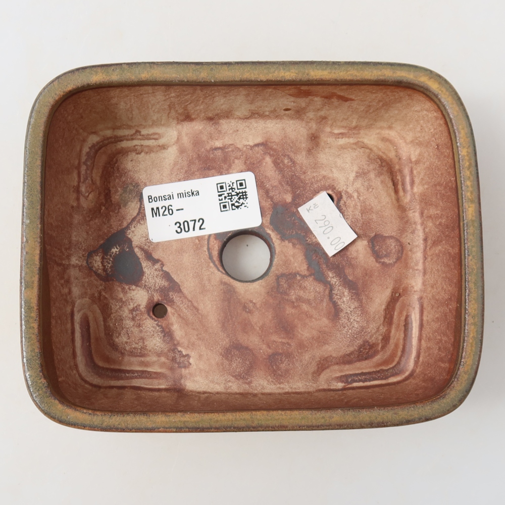 Keramická bonsai miska 14 x 11,5 x 4,5 cm, barva hnědá