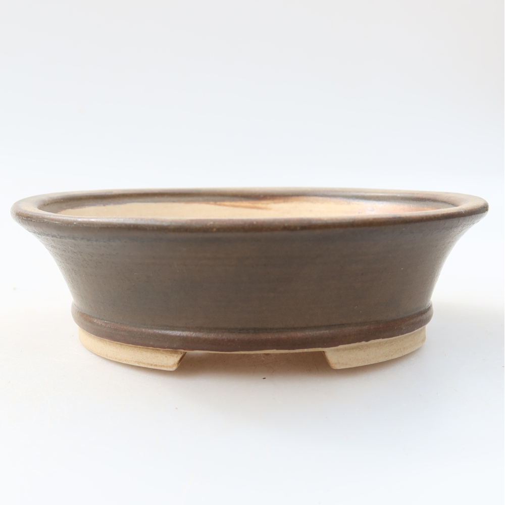 Keramická bonsai miska 13 x 11,5 x 4 cm, barva hnědá