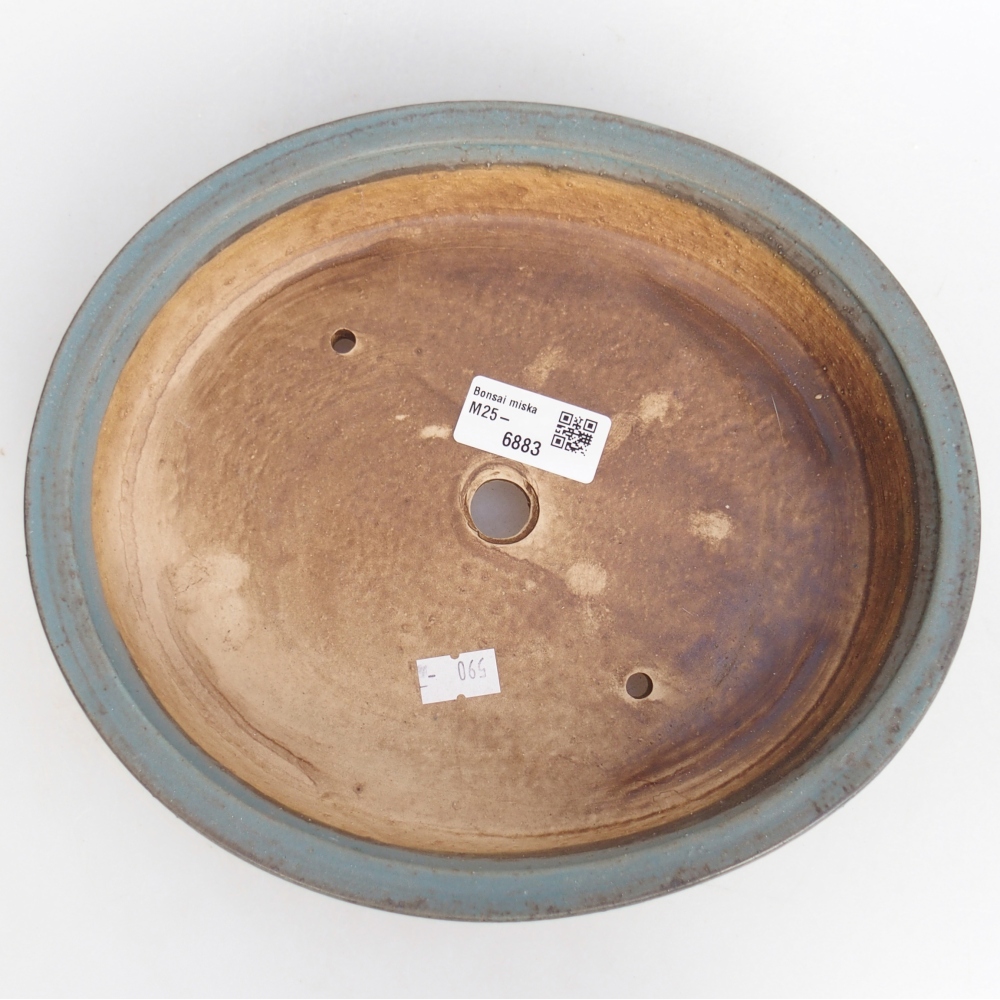 Keramická bonsai miska 24 x 20,5 x 5 cm, barva modrá