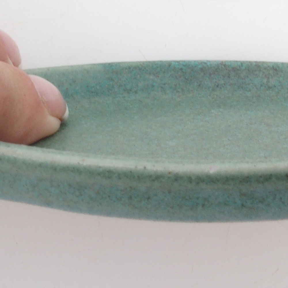 Keramická podmiska H05 -11 x 8,5 x 1 cm  - zelená