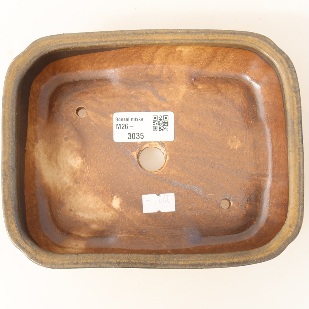 Keramická bonsai miska 18 x 14 x 4,5 cm, barva hnědá