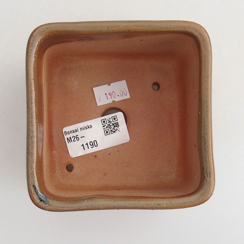 Keramická bonsai miska 10 x 10 x 8 cm, barva hnědá
