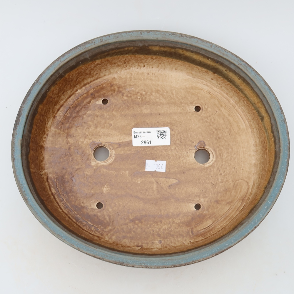 Keramická bonsai miska 27 x 24 x 5,5 cm, barva modrá