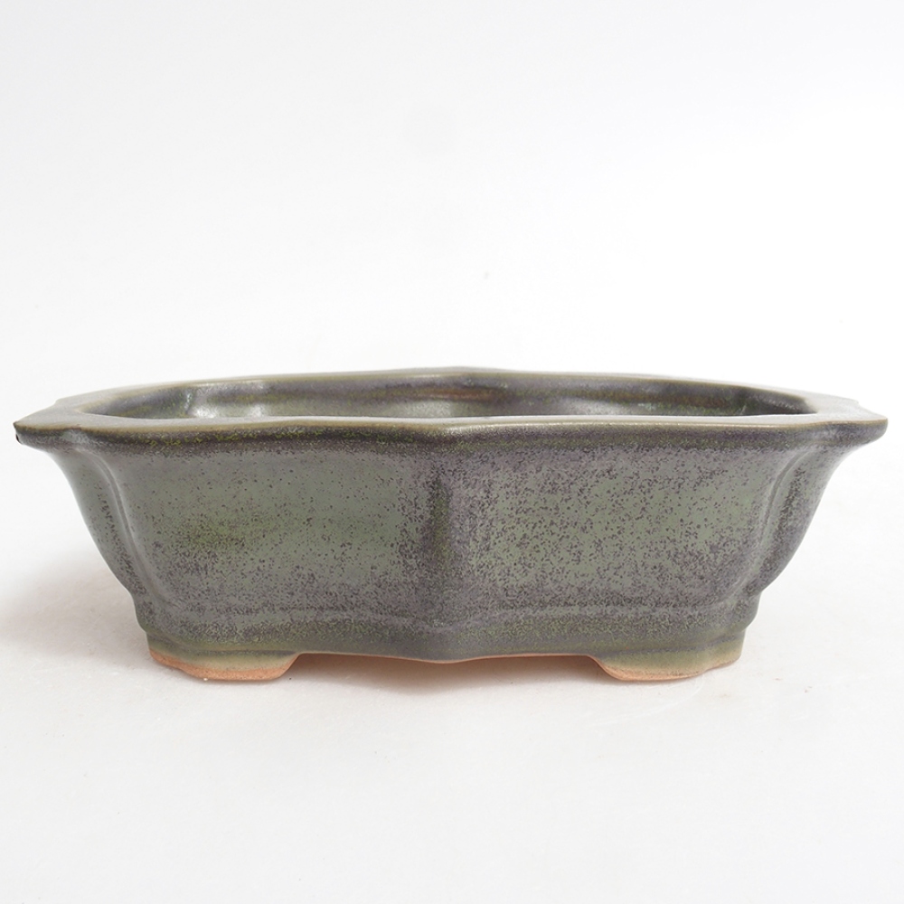 Keramická bonsai miska 15,5 x 11,5 x 4,5 cm, barva zelená