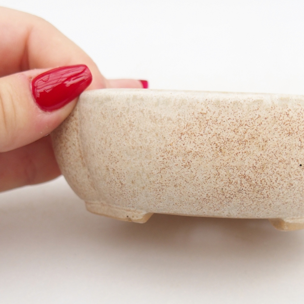 Keramická bonsai miska 10,5 x 9 x 3,5 cm, barva béžová