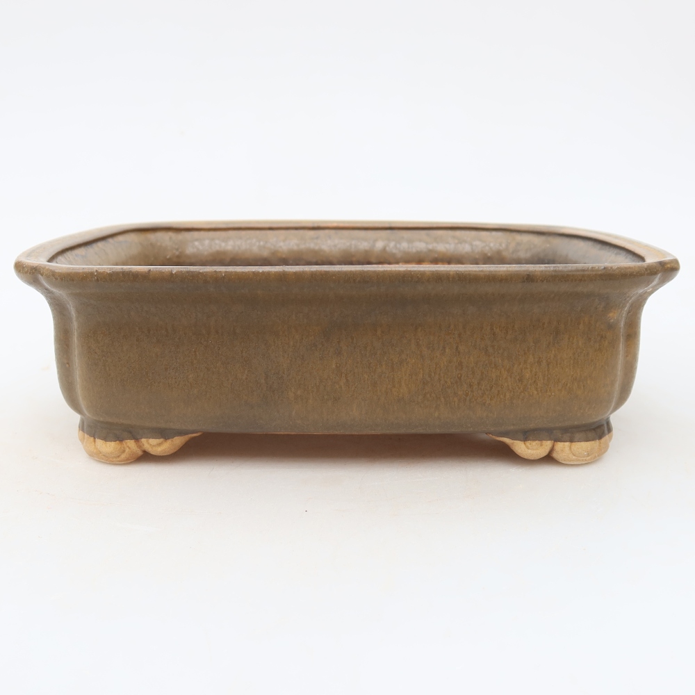 Keramická bonsai miska 20 x 17,5 x 6 cm, barva hnědá