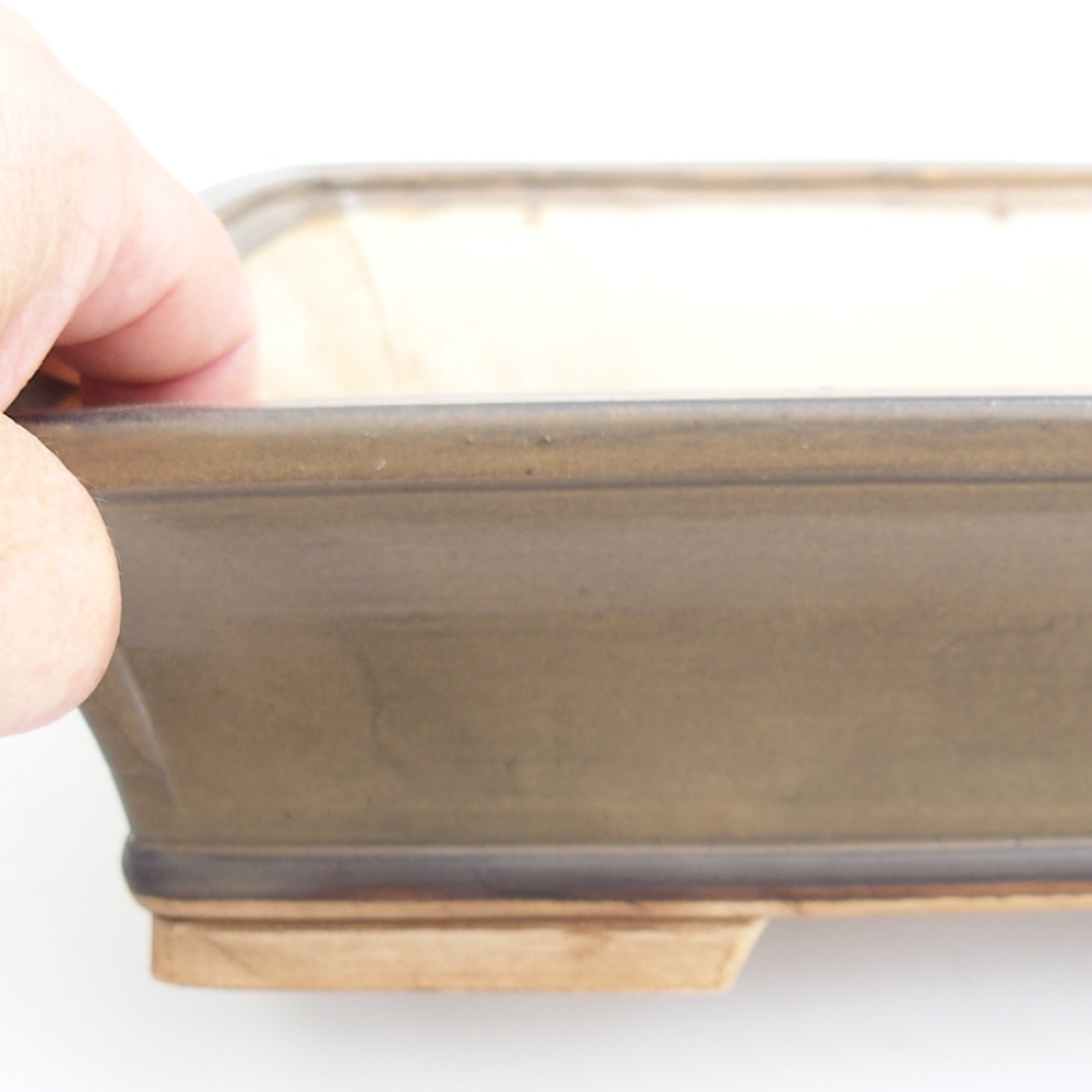 Keramická bonsai miska 29,5 x 25 x 7,5 cm, barva hnědá