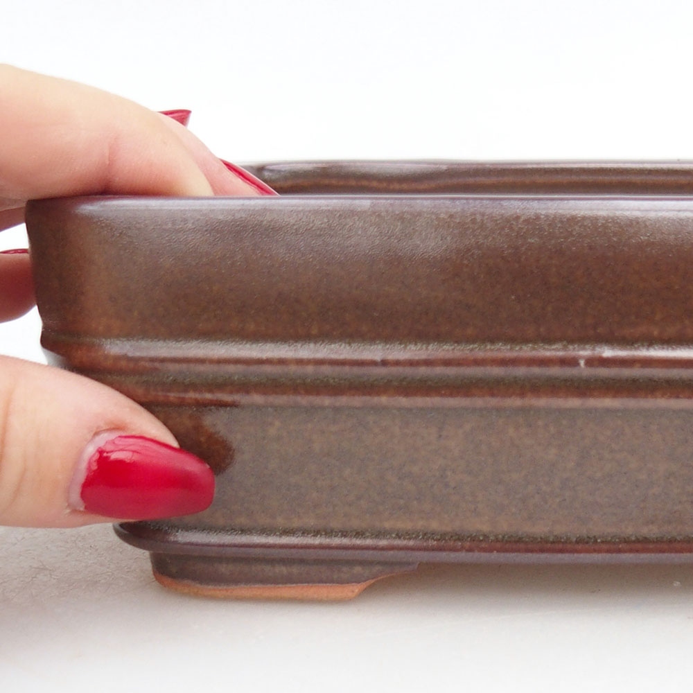 Keramická bonsai miska 17 x 12 x 5,5 cm, barva hnědá