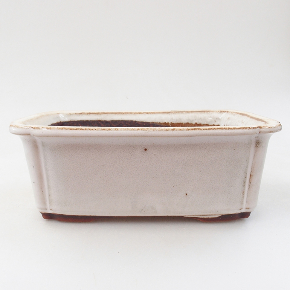 Keramická bonsai miska 17 x 13 x 6 cm, barva bílá