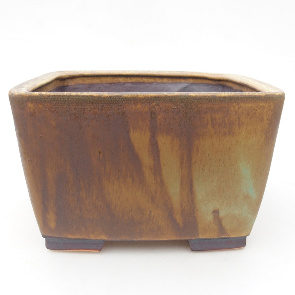 Keramická bonsai miska 16 x 16 x 10 cm, barva zelená