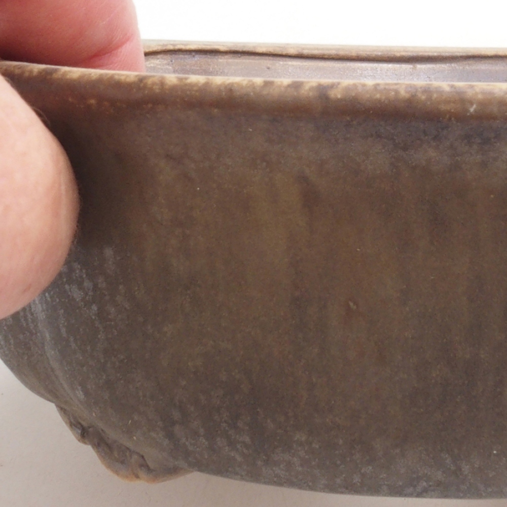 Keramická bonsai miska 18 x 17 x 6 cm, barva hnědá