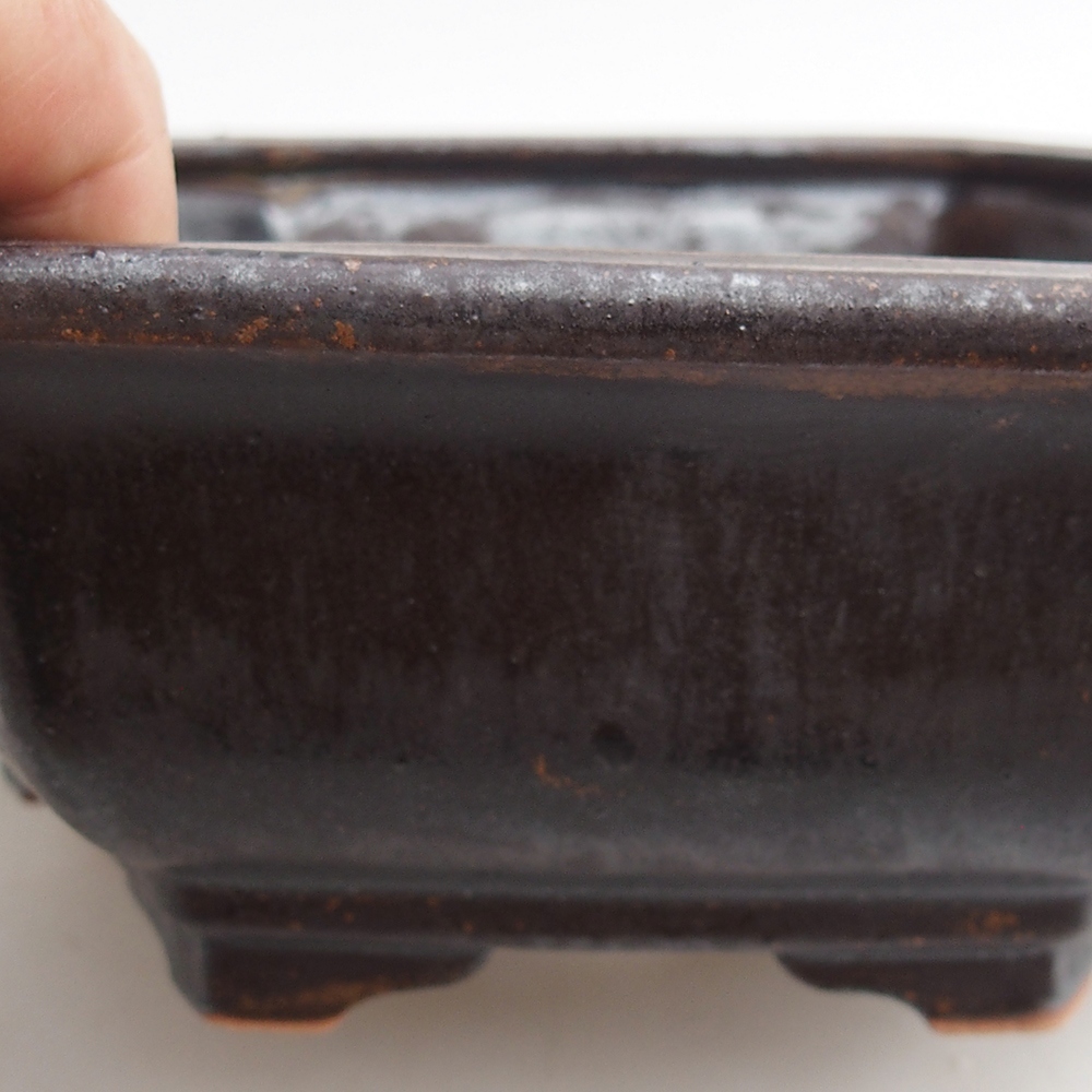Keramická bonsai miska 23 x 21 x 7,5 cm, barva kovová