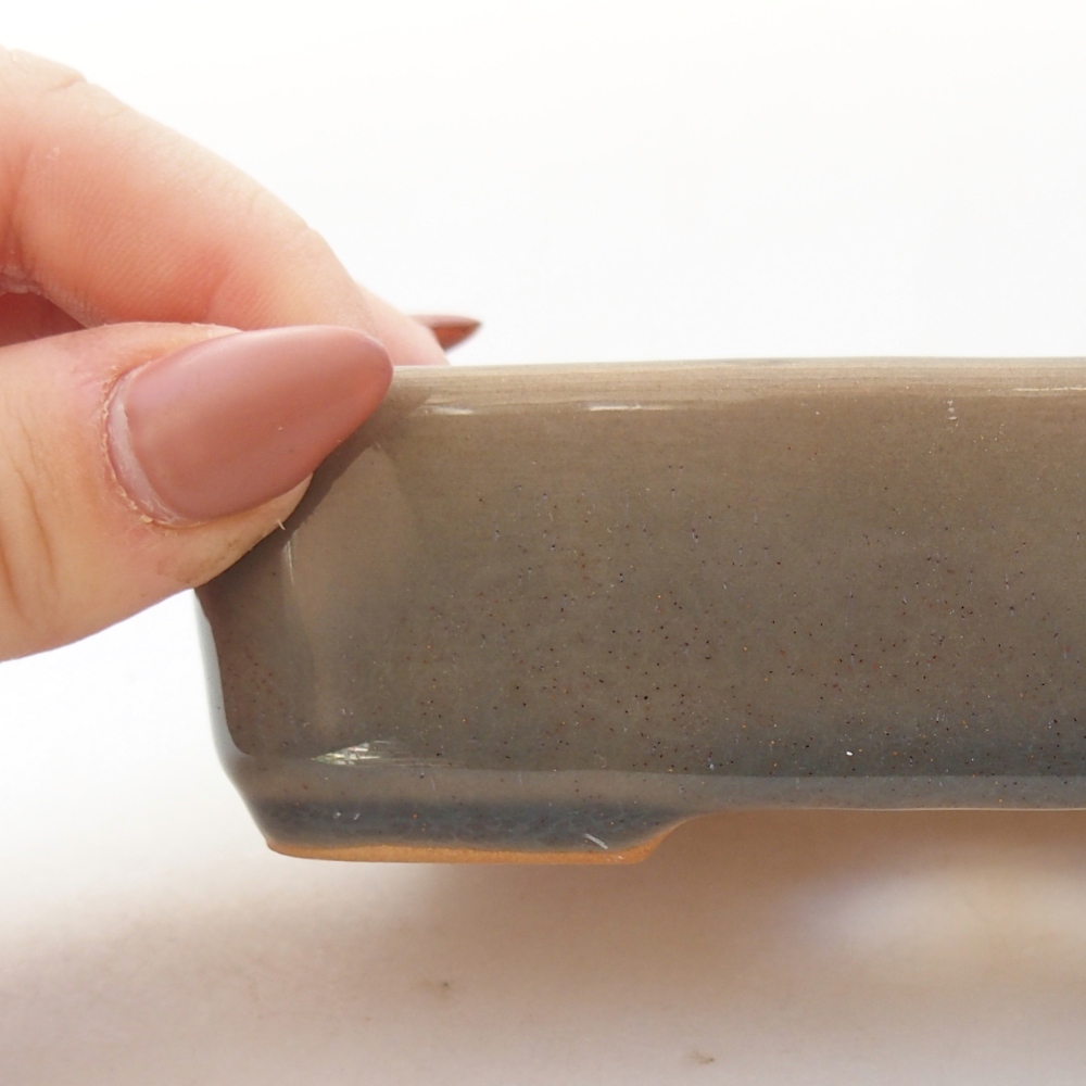 Keramická bonsai miska 13 x 9,5 x 3,5 cm, barva šedá