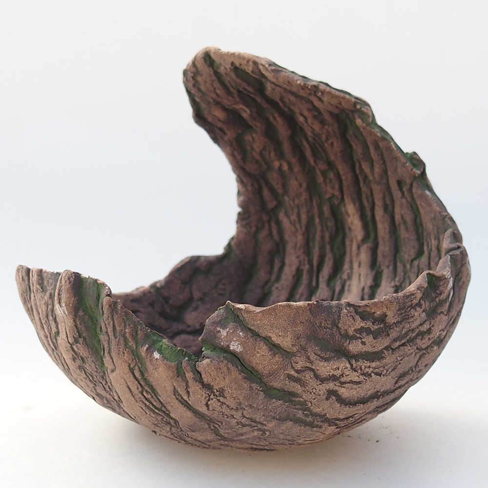 Keramická Skořápka 13 x 13 x 12 cm , barva zelená