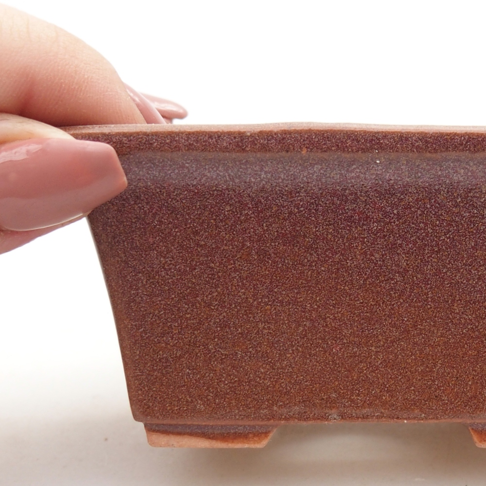 Keramická bonsai miska 8 x 6 x 4 cm, barva vínová