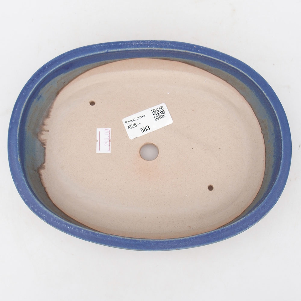 Keramická bonsai miska 22 x 17 x 4 cm, barva modrá
