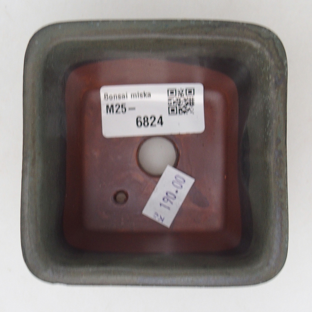 Keramická bonsai miska 8,5 x 8,5  x 5 cm, barva šedá