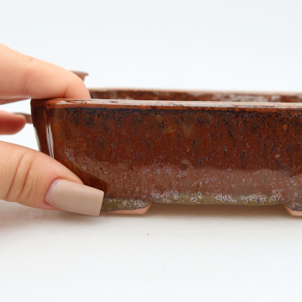 Keramická bonsai miska 15 x 12,5 x 4,5 cm, barva hnědá