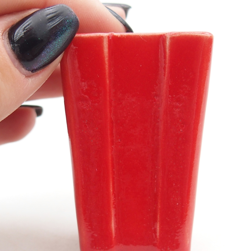 Mini bonsai miska 3,5 x 3,5 x 5,5 cm, barva červená