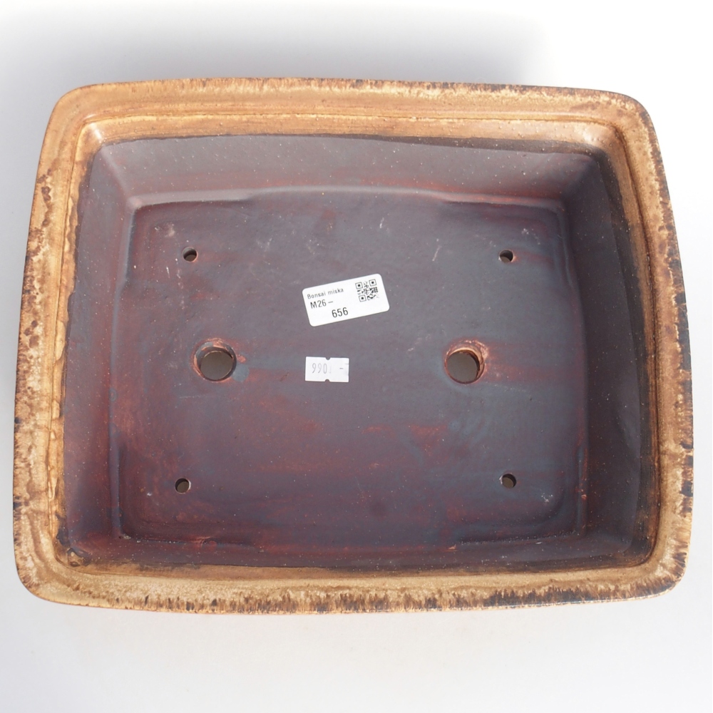 Keramická bonsai miska 29,5 x 24,5 x 8 cm, barva hnědá