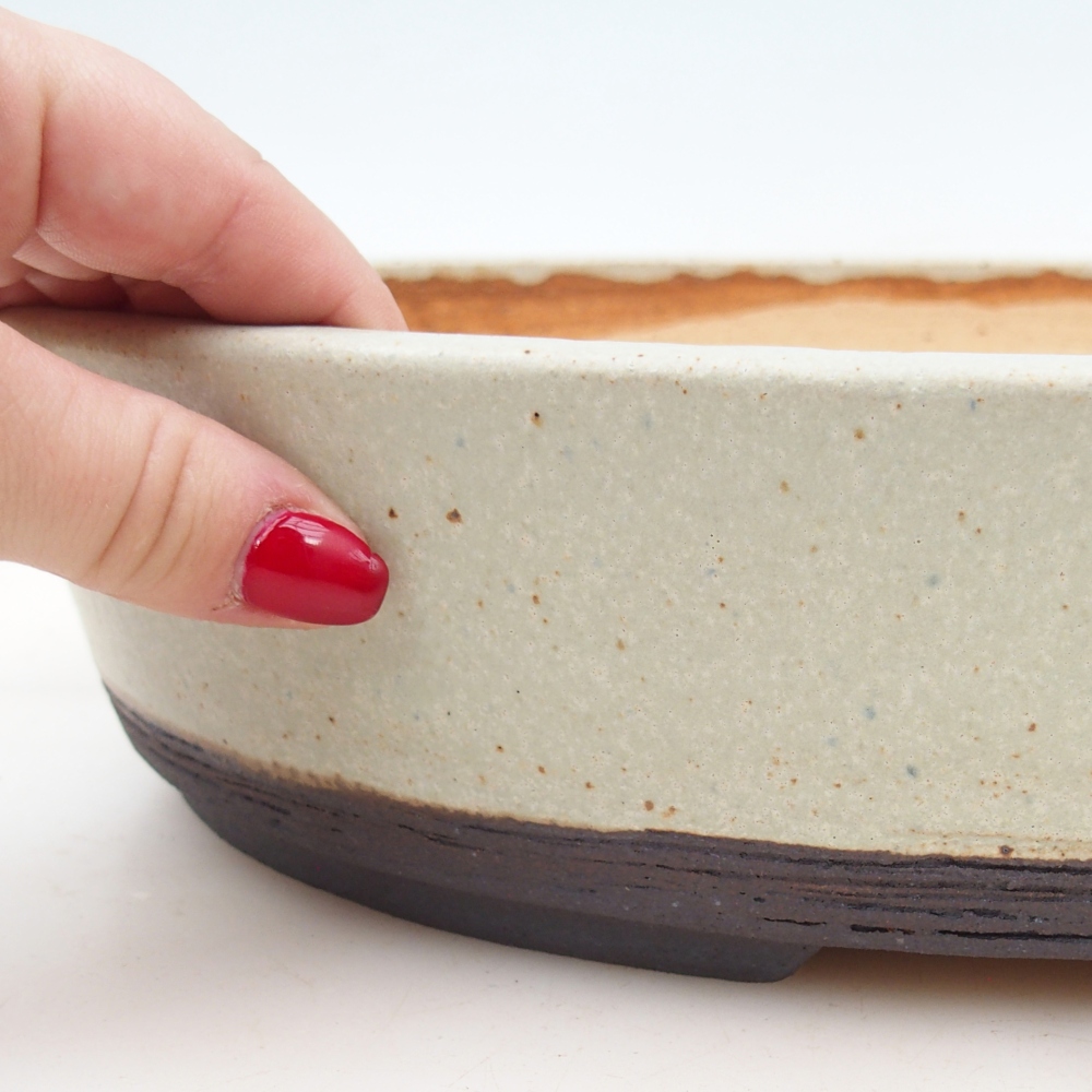 Bonsai miska 32,5 x 25,5 x 7,5 cm , barva zelená