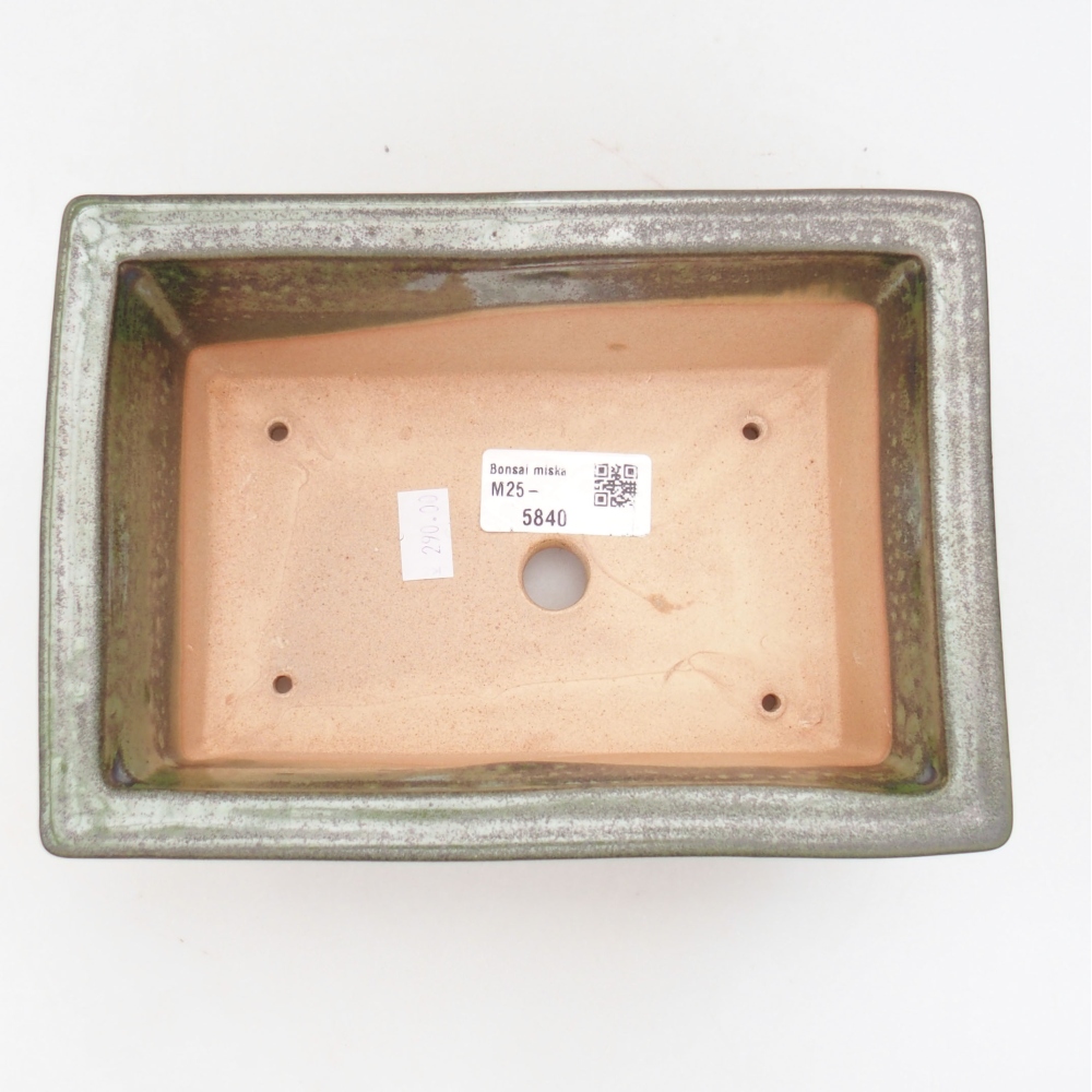 Keramická bonsai miska 19 x 13,5 x 7,5 cm, barva zelená