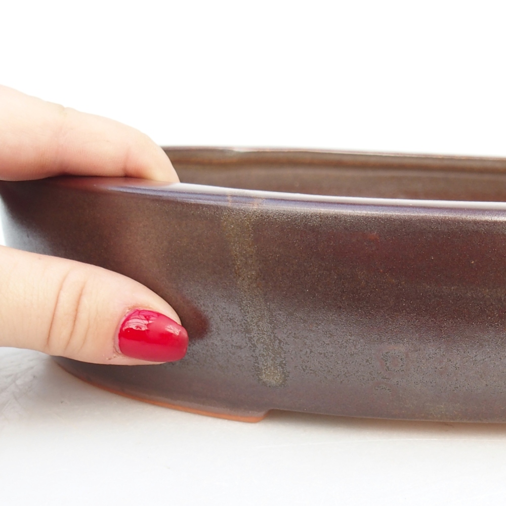 Keramická bonsai miska 27 x 21 x 5 cm, barva hnědá