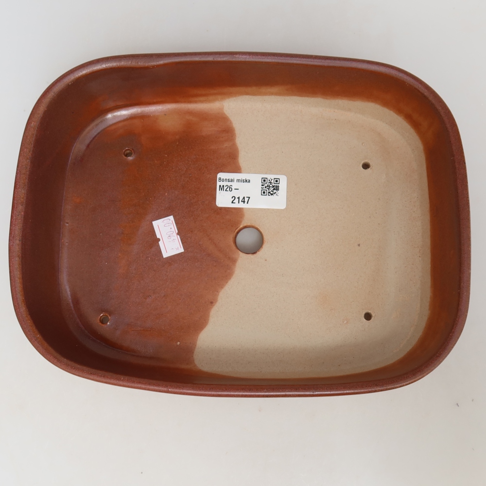 Keramická bonsai miska 23 x 18 x 5,5 cm, barva vínová