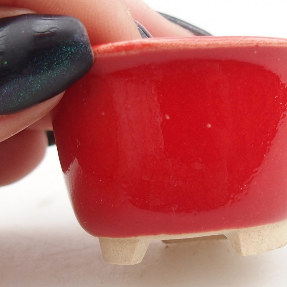 Mini bonsai miska 4 x 4 x 2,5 cm, barva červená