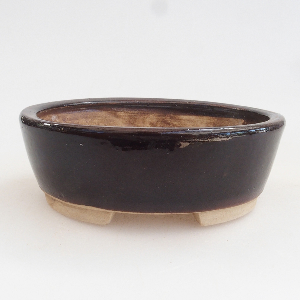 Keramická bonsai miska 9,5 x 8 x 3 cm, barva hnědá