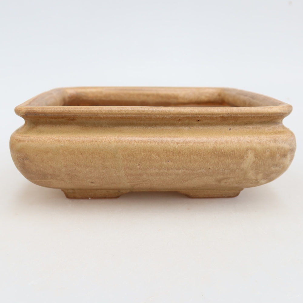 Keramická bonsai miska 15,5 x 15,5 x 6 cm, barva béžová
