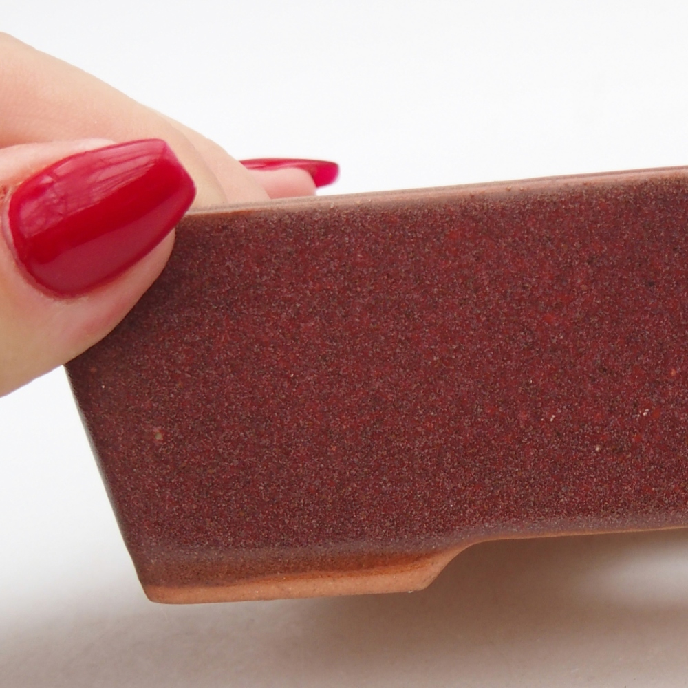 Keramická bonsai miska 11,5 x 9,5 x 6 cm, barva vínová