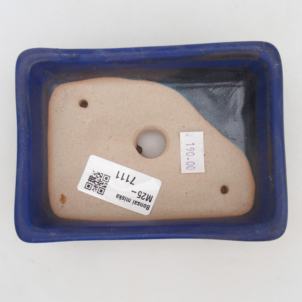 Keramická bonsai miska 11,5 x 9,5 x 6 cm, barva modrá