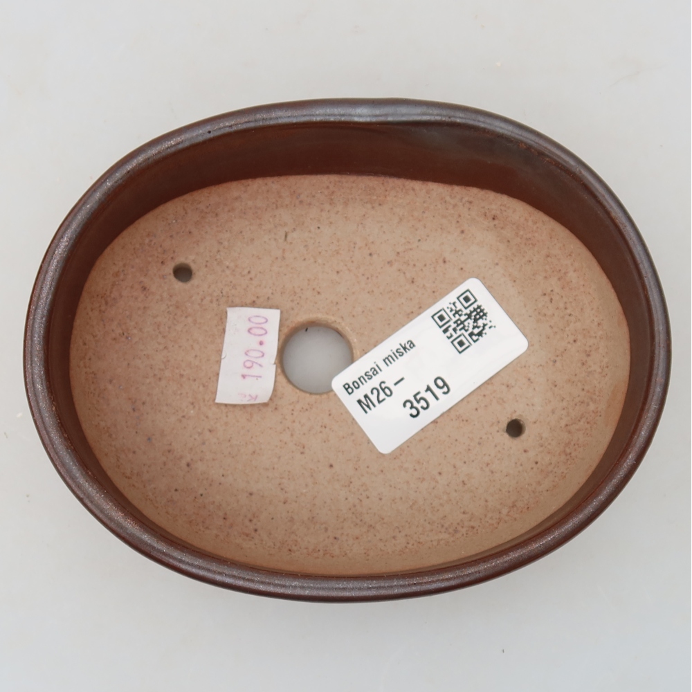 Keramická bonsai miska 13 x 10 x 3,5 cm, barva hnědá