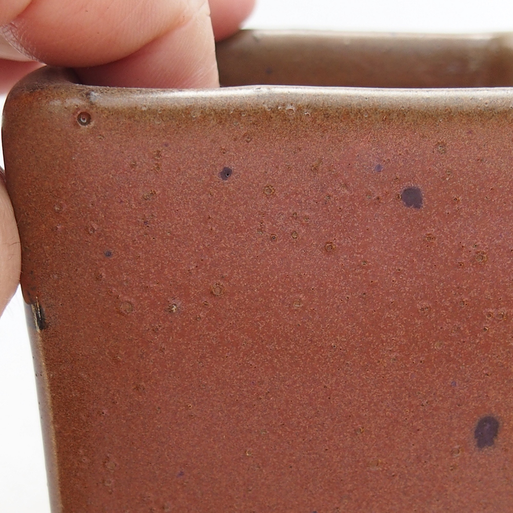 Keramická bonsai miska 7,5 x 7,5 x 10,5 cm, barva hnědá